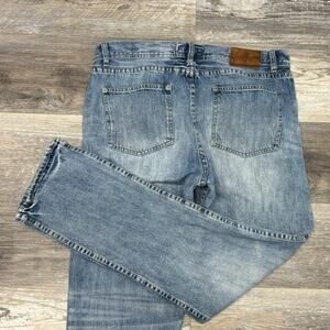 Carbon2Cobalt Faded Blue Mens 35 Relaxed Fit Straight Leg Button Fly Denim Jeans